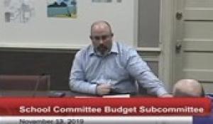 North Attleborough School Committee: Budget Subcommitee - November 14, 2019