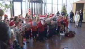 Roosevelt Avenue School Second Grade Students Caroling at Town Hall 2018