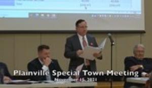 Plainville Special Town Meeting 11-15-21
